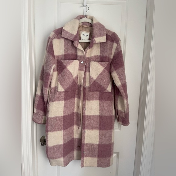 Abercrombie & Fitch Jackets & Blazers - Abercrombie & Fitch Women's Pink Plaid Jacket- XS